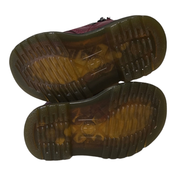 Doc Martens Infant Softy T Cherry Leather Boots Size 4 - Picture 5 of 6